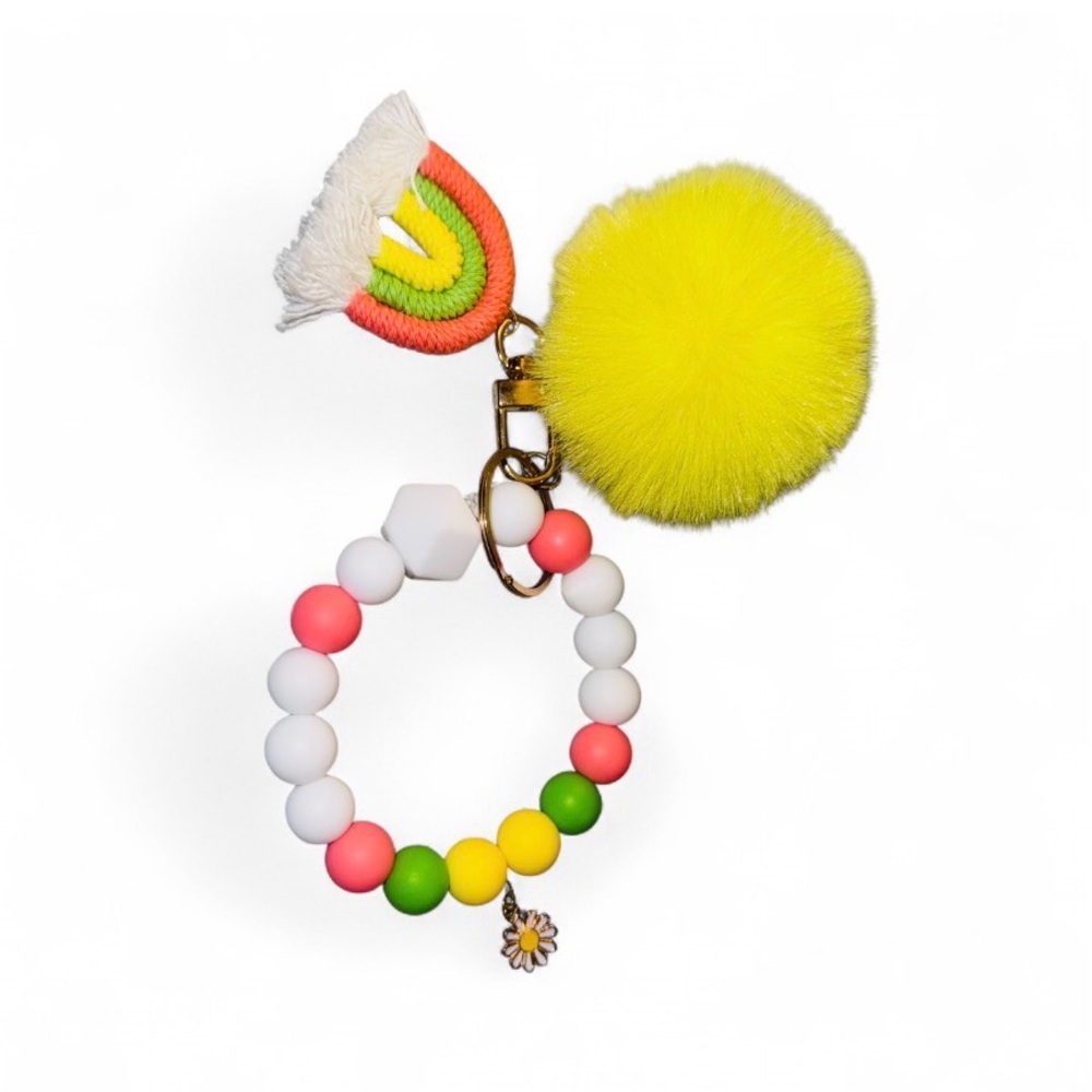 Citrus Rainbow Womens Silicone Beaded Keychain - Picture 7 of 7